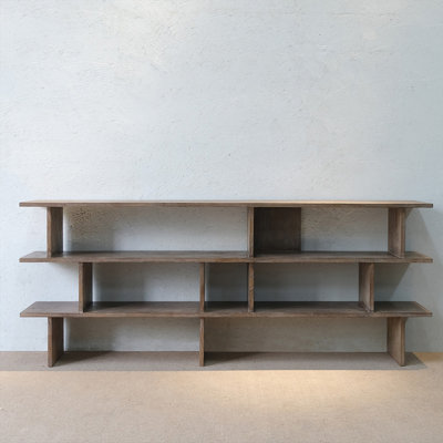 Light Brown Solid wood Rectangular Console Table