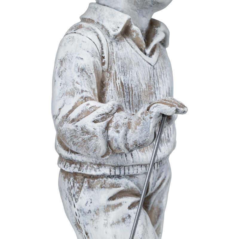 Statue de jardin d'extérieur avec golfeur et club - 17 po