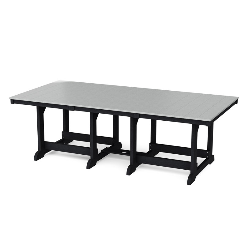 Heritage 44” x 94” Dining Table, Light Gray/Black