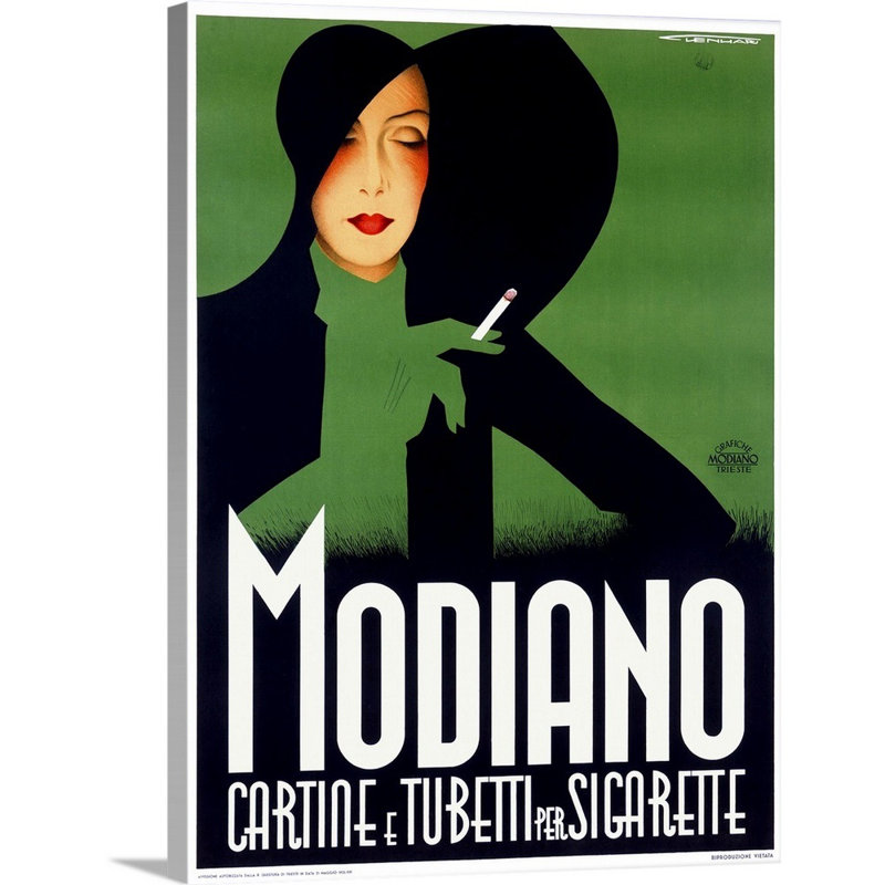 «Modiano» par Franz Lenhart, reproduction sur toile, Toile tendue, H 40 po x l 30 po x P 1,25 po
