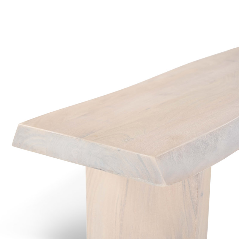 Modern Brazilian Bello Bench, 18" H x 78" W x 15" D, White Wash