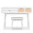 43.3" White Makeup Vanity With Stool, Flip-Top Mirror And Three Drawers, Fashionable Exquisite Beauty Table Dressing Stylish Functional Desk-982440914