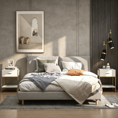 40 cm W Steel Bedside Table
