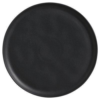 Matte Black Commercial Dishwasher Safe 11.42'' Stoneware Dinner Plate , Set of 6