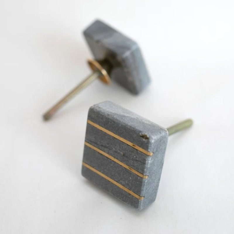 Calvin 5mm Length Square Knob, Grey