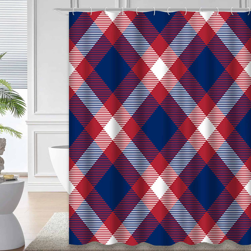 Rideau de douche Patriotic Tartan, L 72 po x l 84 po