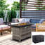 24.8'' H x 43'' W Stainless Steel Propane Outdoor Fire Pit Table with Cover