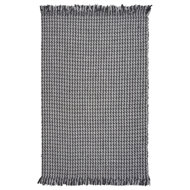 Tapis gris tissé à la main Ashleah, Rectangle de 5 pi x 8 pi