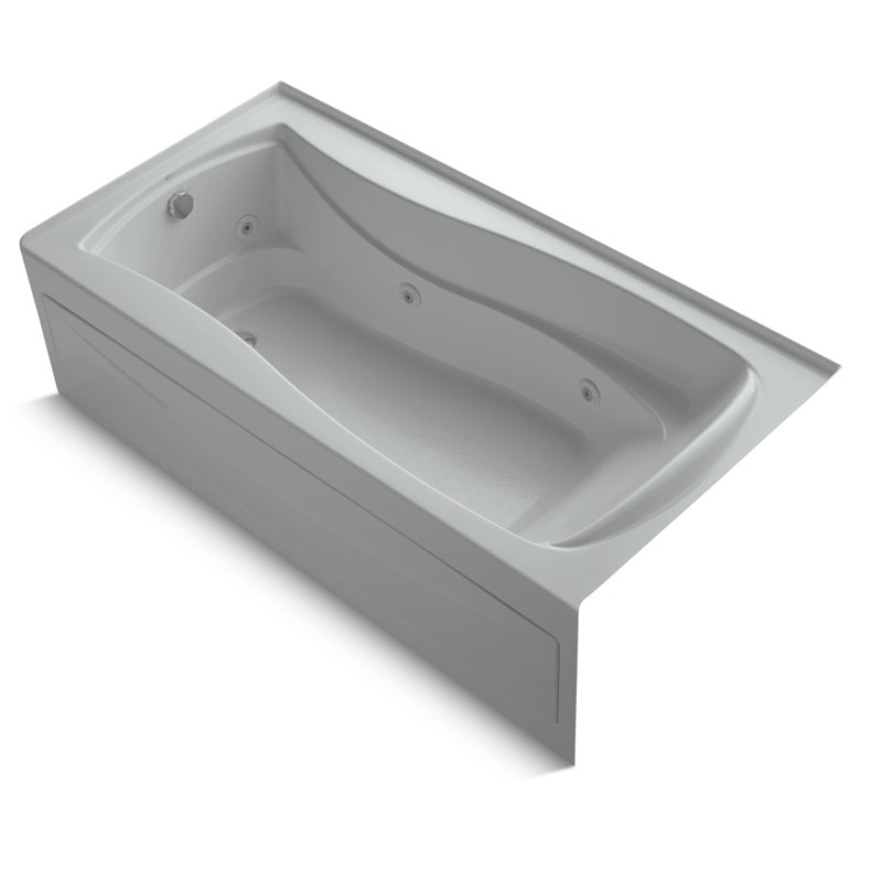 Mariposa 72" x 36" Whirlpool Bathtub, Ice Gray, Left