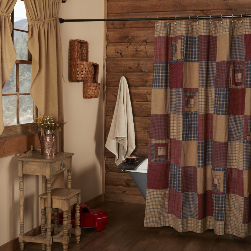 Mccoppin Cotton Blend Patchwork Shower Curtain