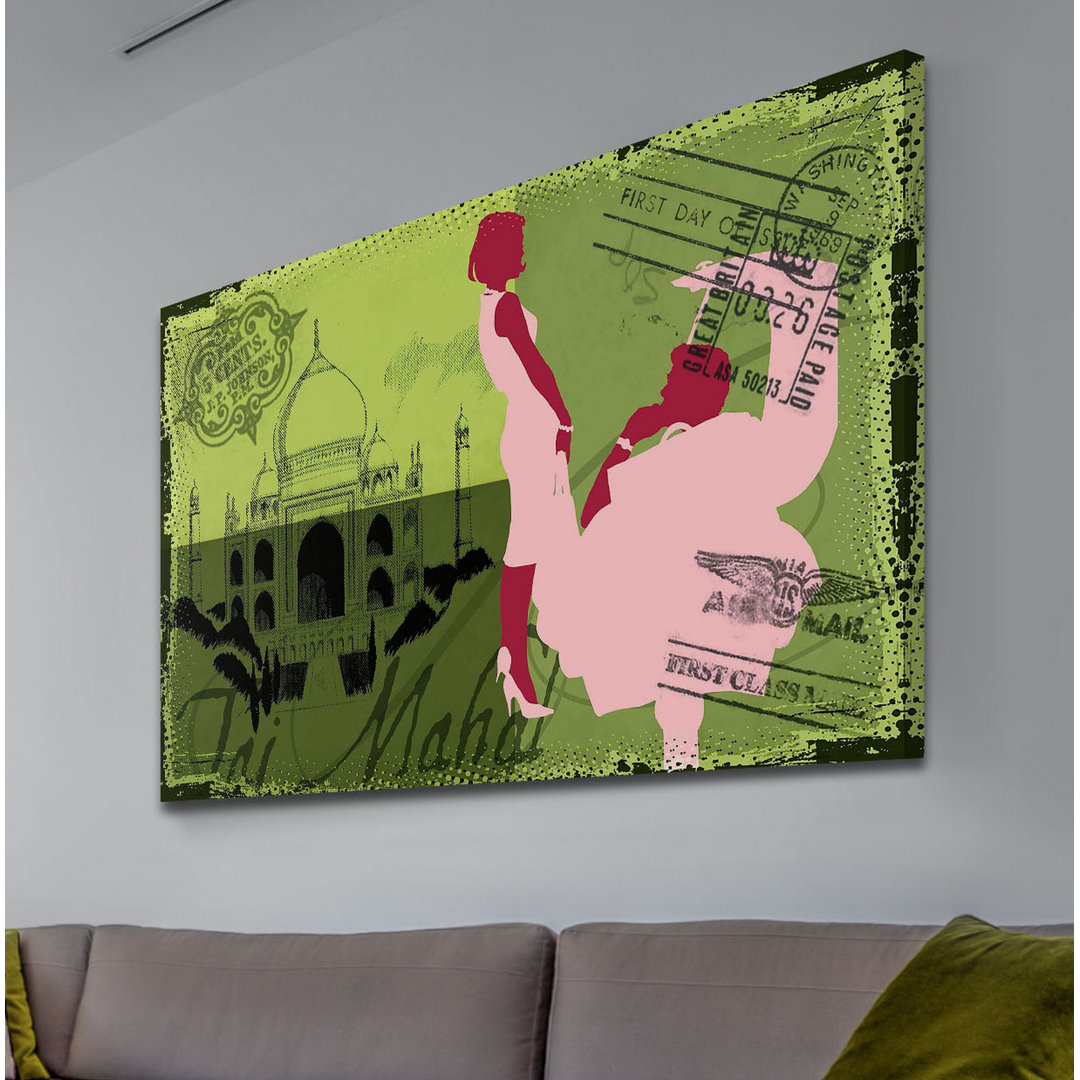 Travel Taj Mahal - Wrapped Canvas Graphic Art Print