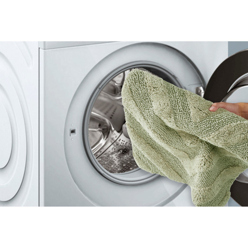 Hugo Premium 100% Cotton 1990 GSM 4-Piece Tufted Bath Rug Set with Non-Slip Spray Latex Backing, OEKO-TEX® Certified, Super Absorbent & Machine Washable, Sage