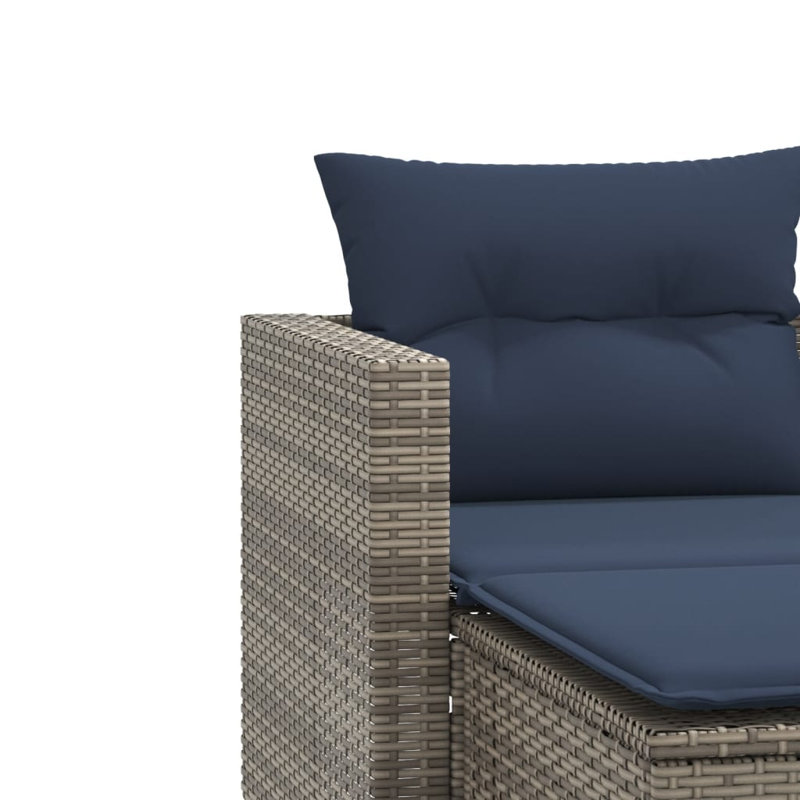 Canapé de patio 2 places Vidaxl, Bleu marine / gris