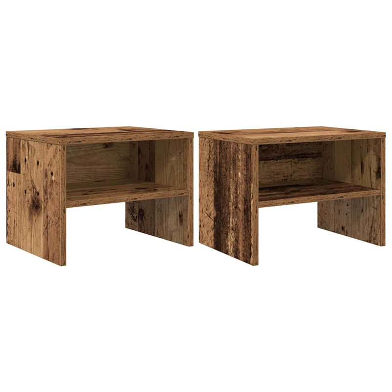 Bedside Cabinet 2 Pcs 40 X 40 X 30 Cm Engineered Wood, Old Wood