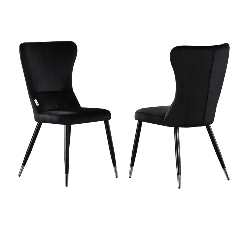 Hartshorne Velvet Dining Chairs - Ergonomic Curved Back with Metal Legs -  Side Chair for Dining Room Kitchen Living Room, 2