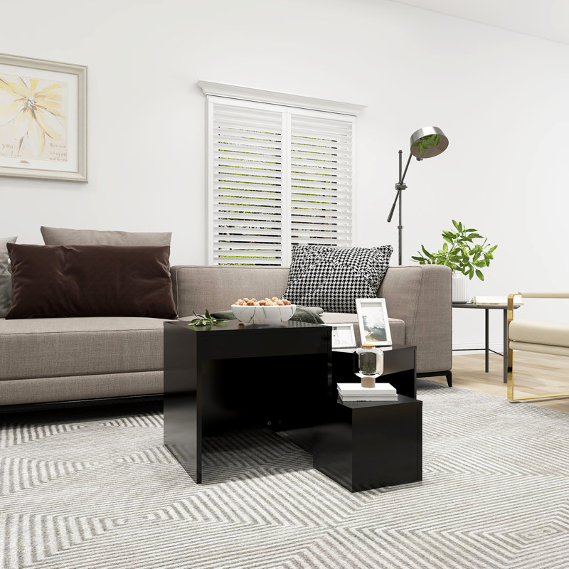 Gnesis Nesting Tables 3 pcs Engineered Wood, Black, Black
