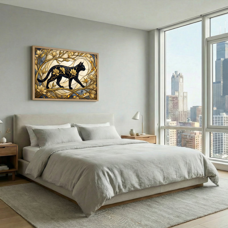 Ensemble de 1 tableau sur toile en vitrail, 32"H x 48"W, Natural