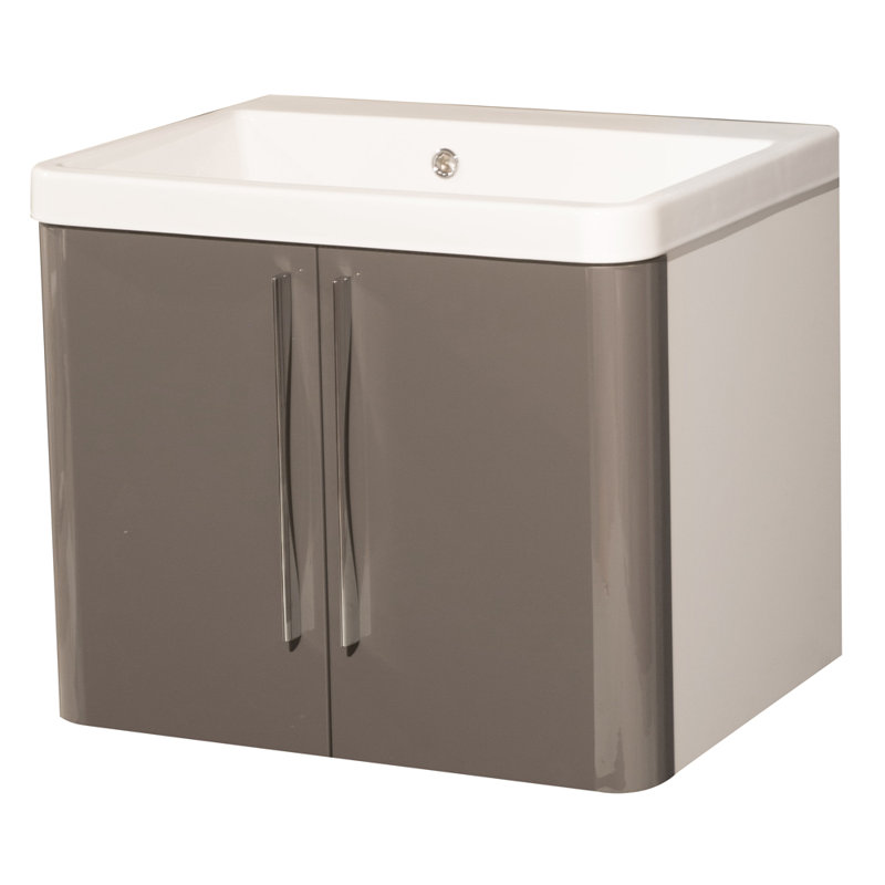 Damione 655mm Single Bathroom Vanity with Integrated Ceramic Basin, Black