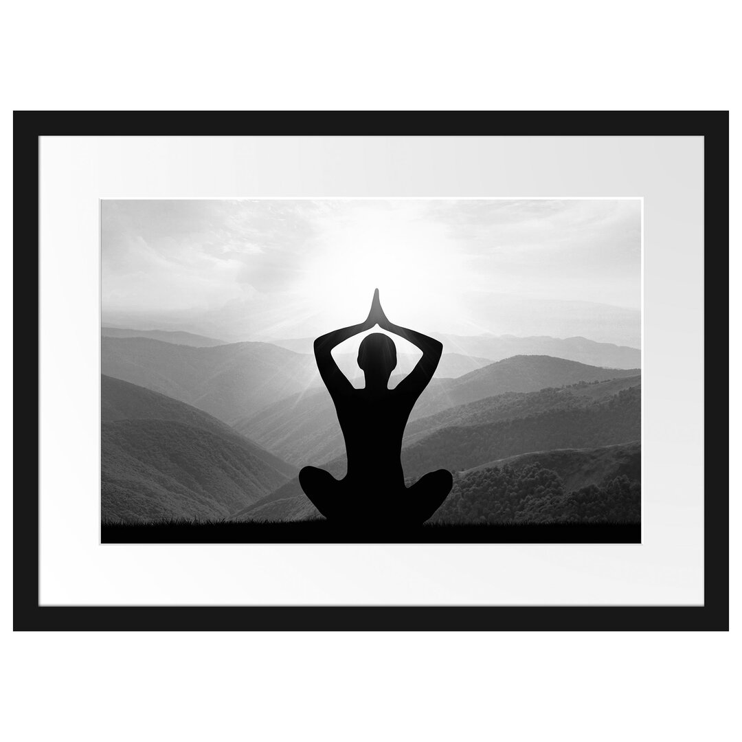 Yoga und Meditation Gerahmter Fotokunstdruck Poster