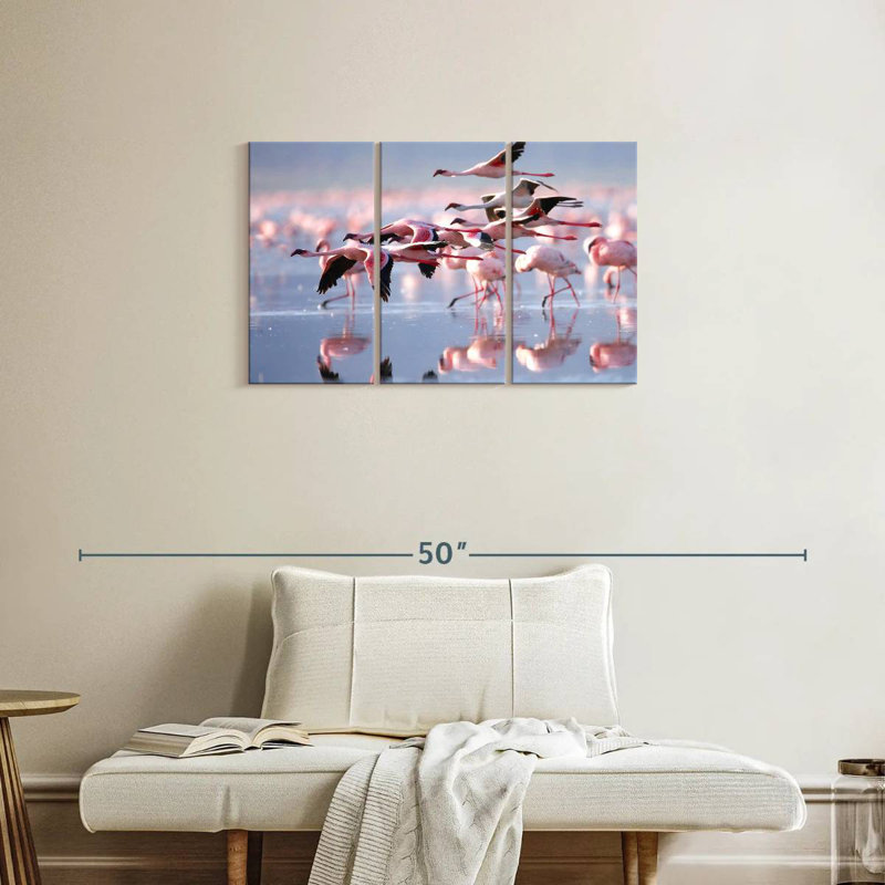 Brampt Lesser Flamingos, 20" H x 33" W