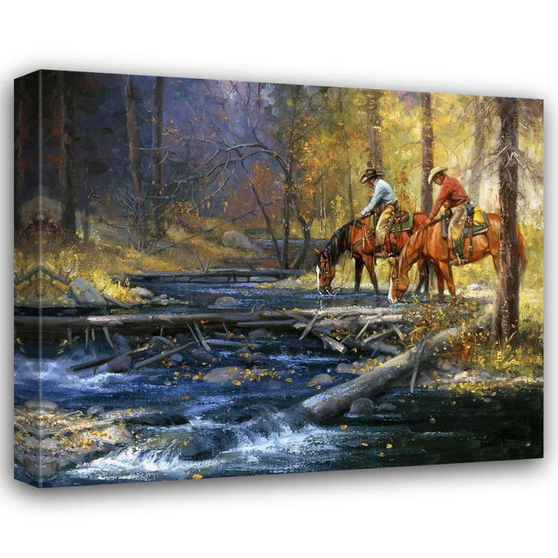 «Red Barrel Studio® Sorenson, Jack Gallery, art sur toile tendue: eau froide et feuilles tombantes», H 36 po x l 42 po