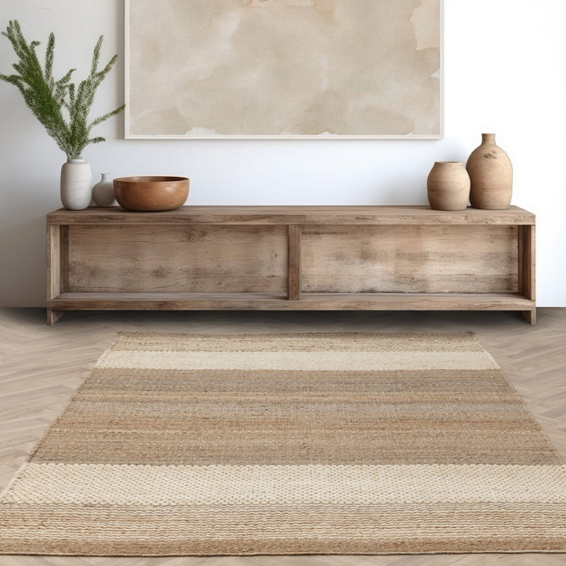 Desaree Hand Woven Flatweave  Beige Area Rug, Rectangle 120 x 170cm