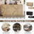 4-Door Large Storage Sideboard, Wood Sideboard Cabinet With Semi-Circular Handles And Adjustable Shelves-1036635880