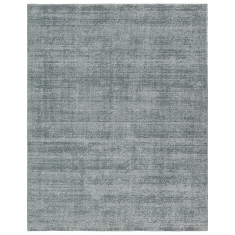 Tapis bleu uni tissé à la main Fletcher Arcus FTR08 (3 pi x 8 pi), Tapis de couloir 3 pi x 8 pi