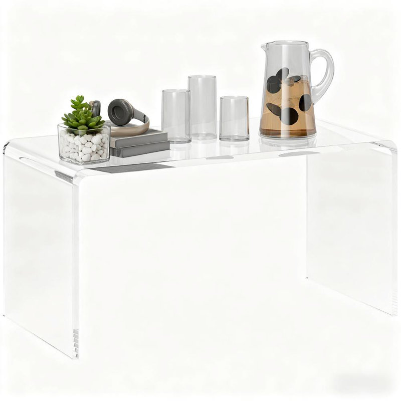 Coffee Table,Long Rectangle Waterfall Coffee Table