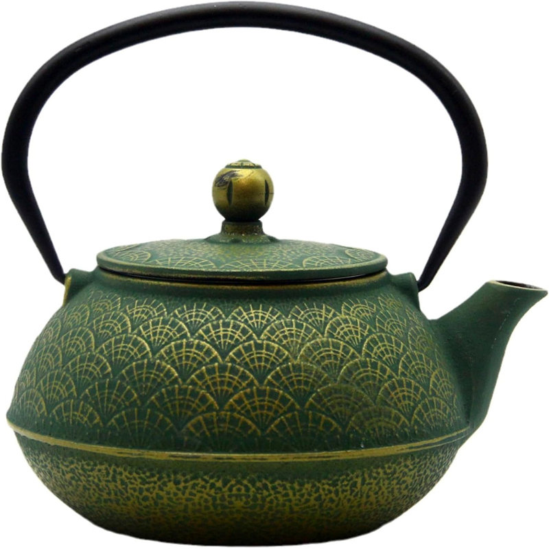 900Ml Cast Iron Tea Kettle Teapot Coated With Enameled Interior