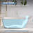 63 In. Solid Surface Soaking Bathtub With Flat Slipper Design In White
