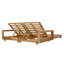 Ensemble de chaise longue double moderne en bois d'acacia de 76 po avec dossier réglable Hanley-132494353