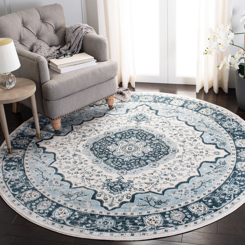 Delmer Performance Oriental Rug, Round 6'7"