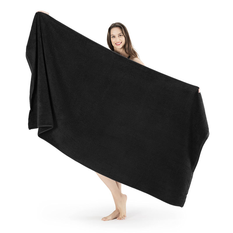 Midweight Bath Sheet, Black