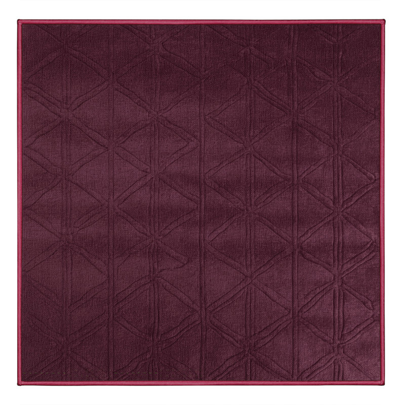 Machine Washable Trellis Red Area Rug, Square 6'