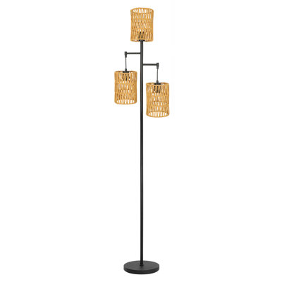 Lampe sur pied en rotin 72 po