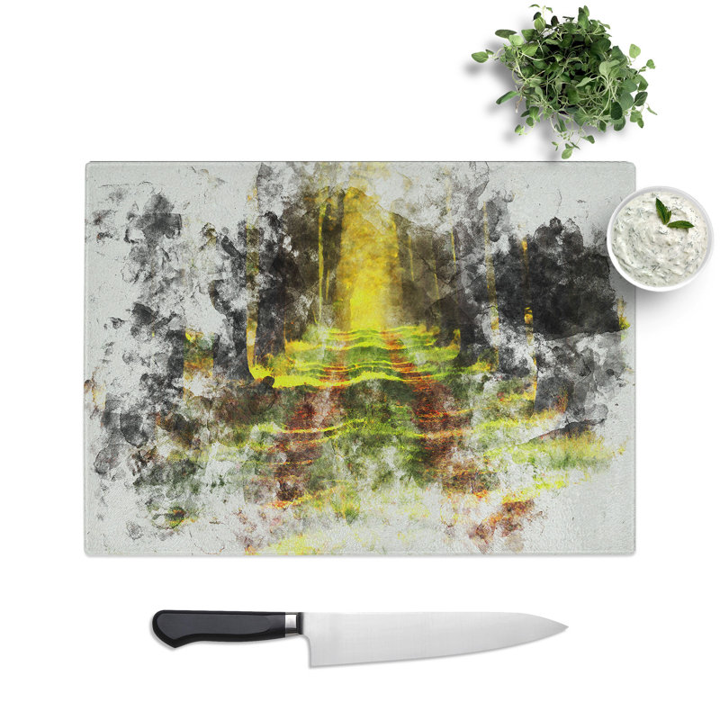 Forest Vol.7 Watercolour Chopping Board, 0.4cm H x 28.5cm W x 39cm L