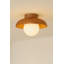 Lampe murale élégante avec corps en bois, finition chêne et blanc, 9,5 po x 4,7 po x 9,4 po | Bouchon en verre de 9,4 po x 9,4 po | 1 x douille G9, 10 W maximum | Éclairage élégant pour la décoration intérieure, le salon et la chambre à coucher, indice de protection IP20-2136175306