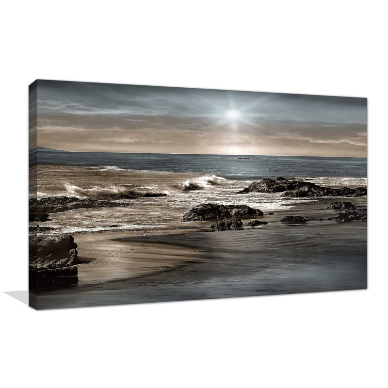 «Blue Sea Sunset II», reproduction sur toile, H 24 po x l 40 po x P 1,5 po, Toile tendue