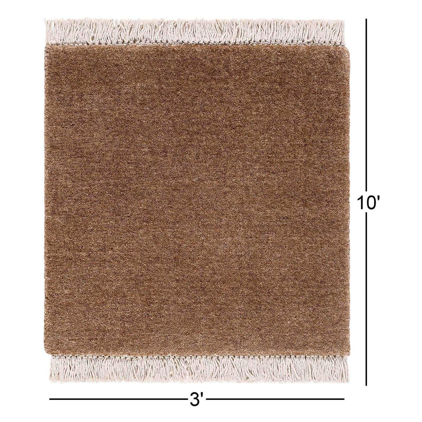 Clio Hand-Loomed Dark Gray Wool Rug, Rectangle 3' x 10'