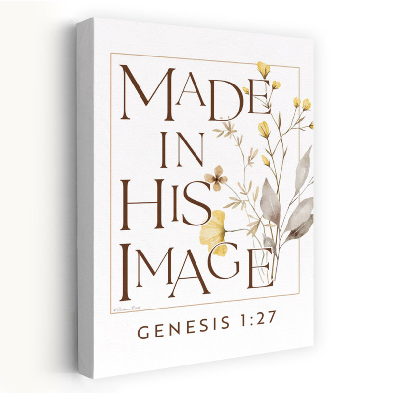 Affiche «Made In His Image» - Modern Farmhouse Made In His Image Genesis 127 Christian Scripture Art, H 24 po x l 16 po