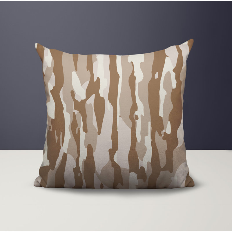 Oreiller réversible intérieur / extérieur Spiro Patchwork, 16 x 16, Beige