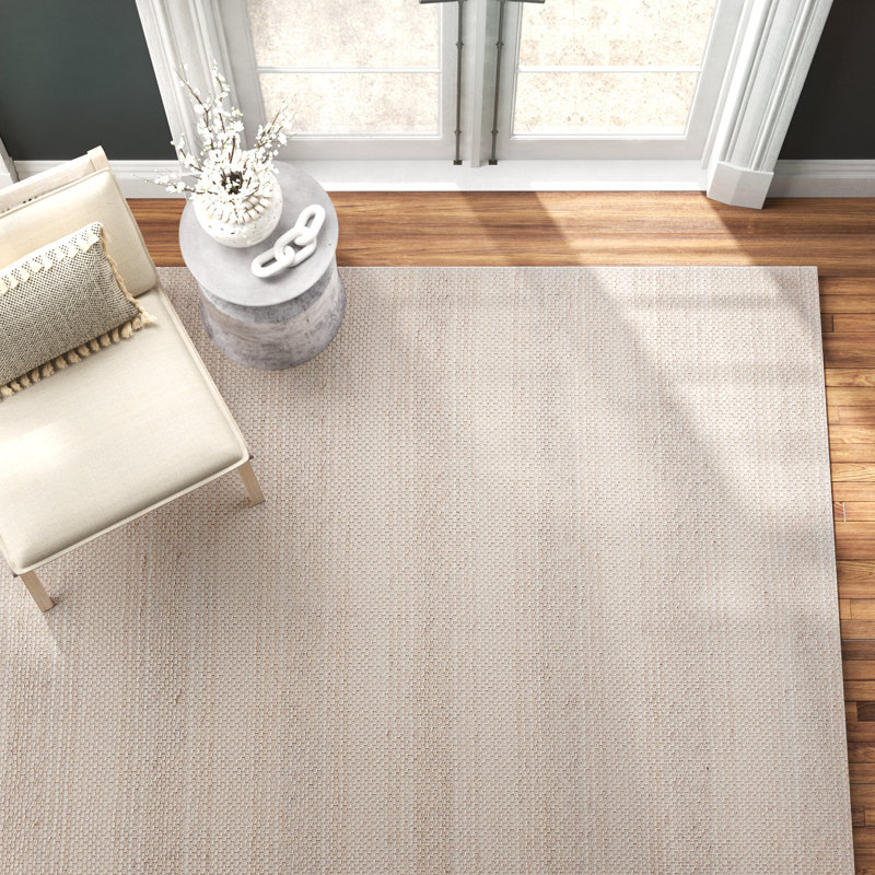 Jared Handmade Beige/Brown Rug, Rectangle 6' x 9'
