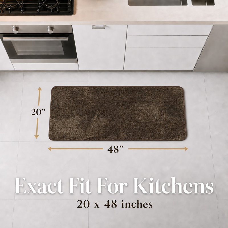 Speckled Kitchen Mat - Ultra Absorbent, Super Soft Comfort, Chocolate/Caramel, Rectangle 1'8" x 4'