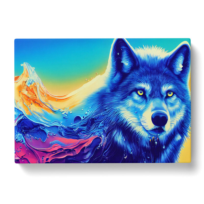 Wolf In Colour Vol.3 Abstract - Wrapped Canvas Painting, 40cm H x 60cm W x 3cm D