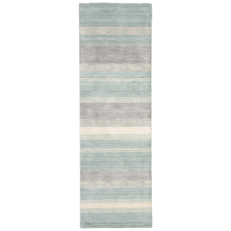 Gosselin children's hand-woven wool rug, Tapis de couloir 2 pi 6 po x 8 pi