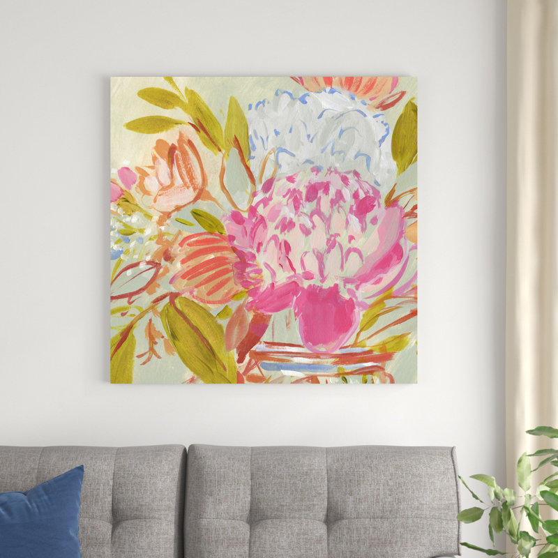 «Bright Florist IV» par Annie Warren - peinture sur toile tendue, H 36 po x l 36 po x P 1,25 po