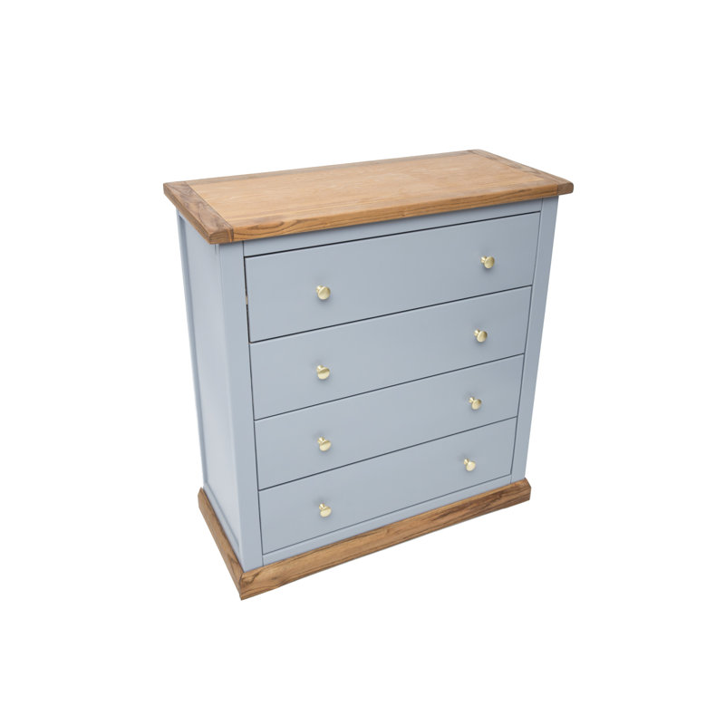Durham 90cm W 4 - Drawer Chest of Drawers, Grey/Gold