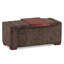Repose-pieds de rangement rectangulaire avec plateau à plateau relevable en tissu de polyester l 42 po Bretton