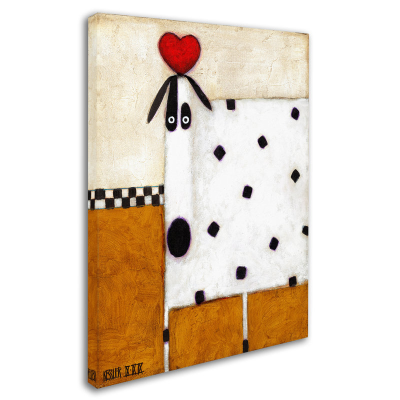 «Love Dog» d'Izampo, reproduction sur toile tendue, H 24 po x l 18 po